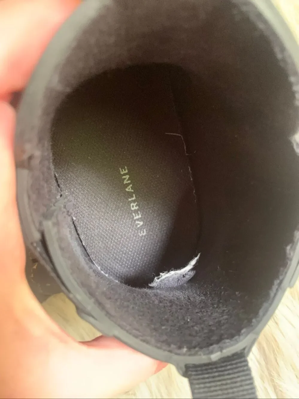 Everlane Black Chelsea Rain Boots Waterproof Lug Sole Size 10